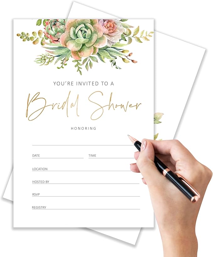Floral Bridal Shower Invitation Cards - Image 3