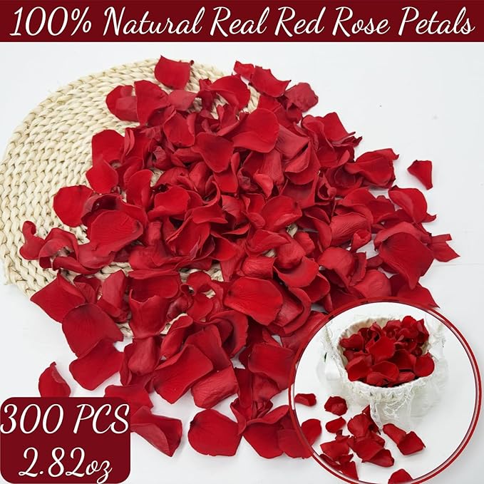 300 PCS Dried Real Red Rose Flower Petals Confetti - Image 4