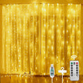 AOMIG Fairy Curtain Lights, 300 LED Warm White Window Curtain String Light by AOMIG