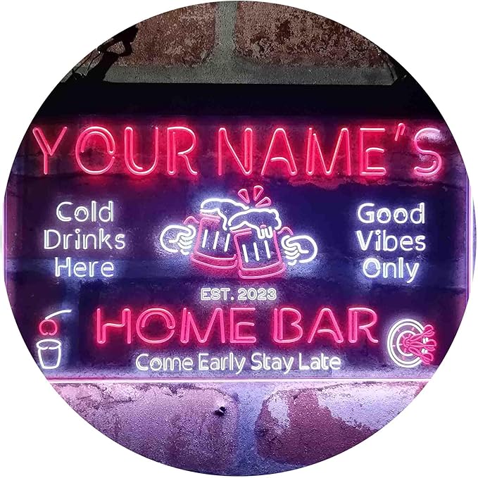 ADVPRO Personalized Your Name Custom Home Bar Beer Established Year Dual Color by ADVPRO