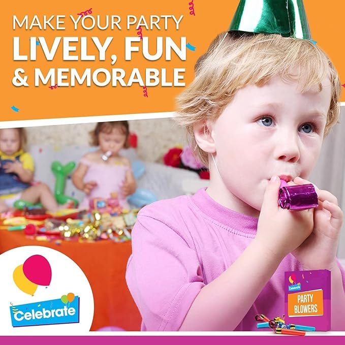 25pcs Party Blowers, Colourful Noisemakers Party Blowouts Squawkers Fringed - Image 4