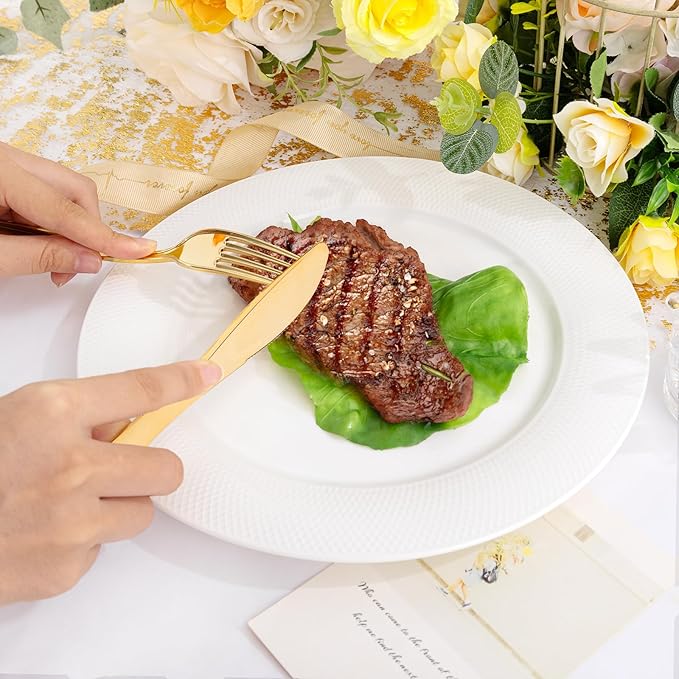 300 Pieces Gold Plastic Silverware - Image 8