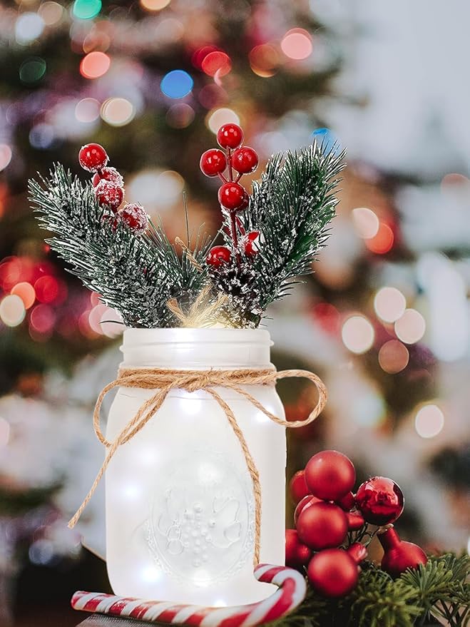 CNVOILA Christmas Centerpiece, Christmas Decor Mason Jars, Mantle Centerpiece - Image 5
