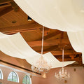 6 Panels Ivory Ceiling Drapes for Wedding, 5ftx15ft Ceiling Drapes Cheesecloth by REWOMC
