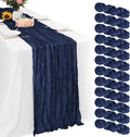 Aktor 12 Pack Navy Blue Table Runner Boho Cheesecloth Table Runner Semi Sheer by Unknown