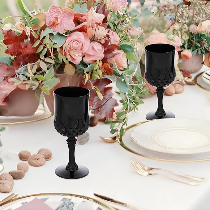 JLYLOL Plastic Vintage Wine Glasses 7OZ Plastic Goblets Vintage Drinking - Image 5