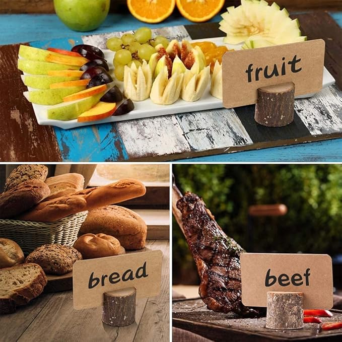 10Pcs Wood Place Card Holder Rustic Wood Table Numbers Holder - Image 4