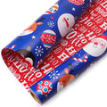 Ribbli Blue Christmas Wrapping Paper Reversible Cute Christmas elements Gift by Ribbli