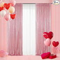 Poise3EHome Fuchsia Pink Sequin Backdrop Curtains, 2 Panels 2FTx8FT Glitter by Poise3EHome