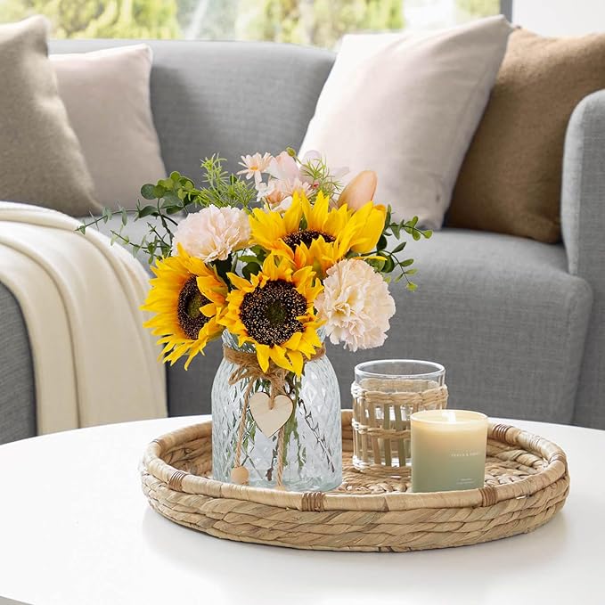 Fake Flowers in Vase, Artificial Sunflower Bouquets in Vase - Image 2