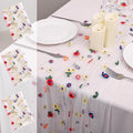 3PCS Lvory Floral Table Runner 10 FT, Embroidery Daisy Table Runners Seasonal by Hugestar