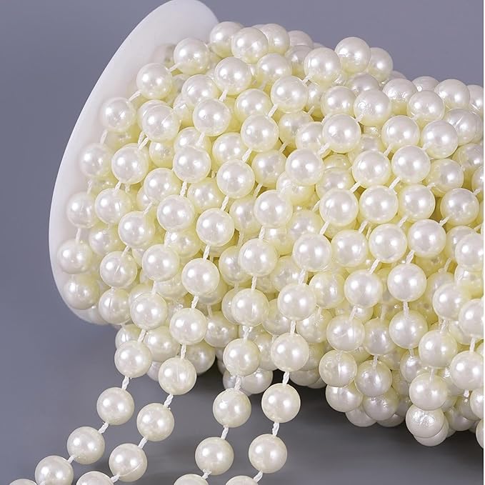 11 Yards/33Feet Pearl Garland Craft String Pearls, Faux Pearl - Image 5