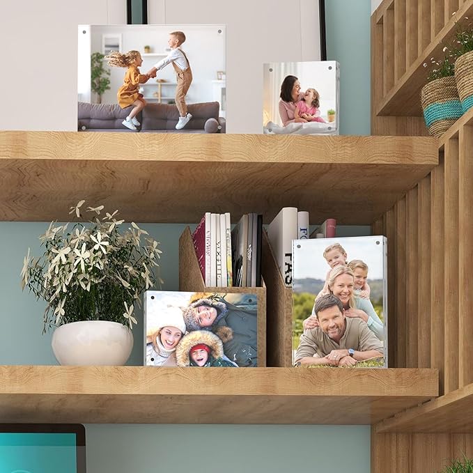 5x7 Acrylic Picture Frames, 20mm Thick Clear Frameless Magnetic Photo Frames - Image 5