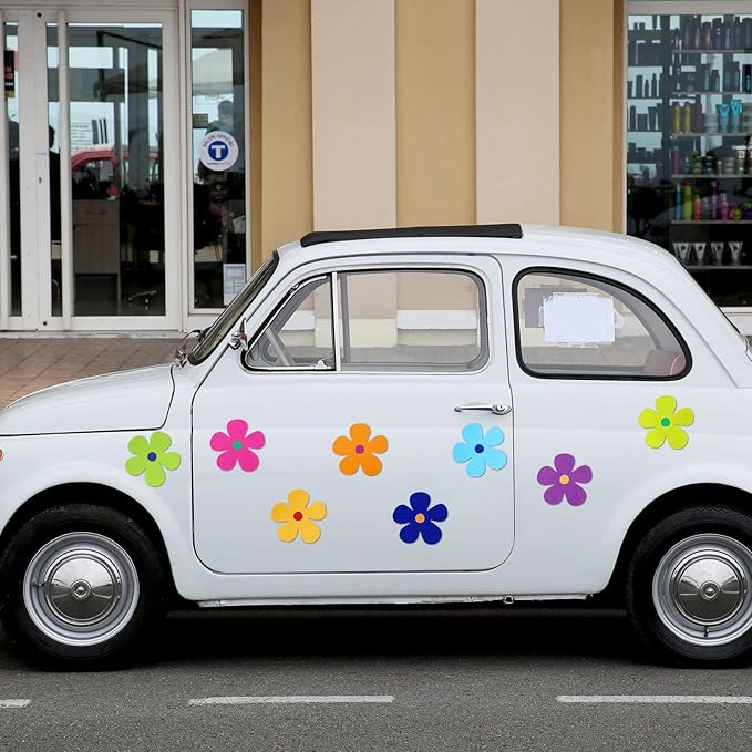 Kingdder 48 Pieces Retro Flower Car Magnets Decorations Refrigerator Decals 60s - Image 6
