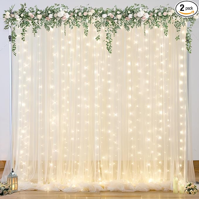 Champagne Tulle Photo Backdrop Curtain by Suppromo
