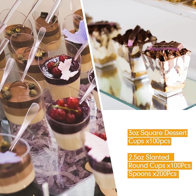 Nuogo 200 Pcs Mini Dessert Cups - Image 3