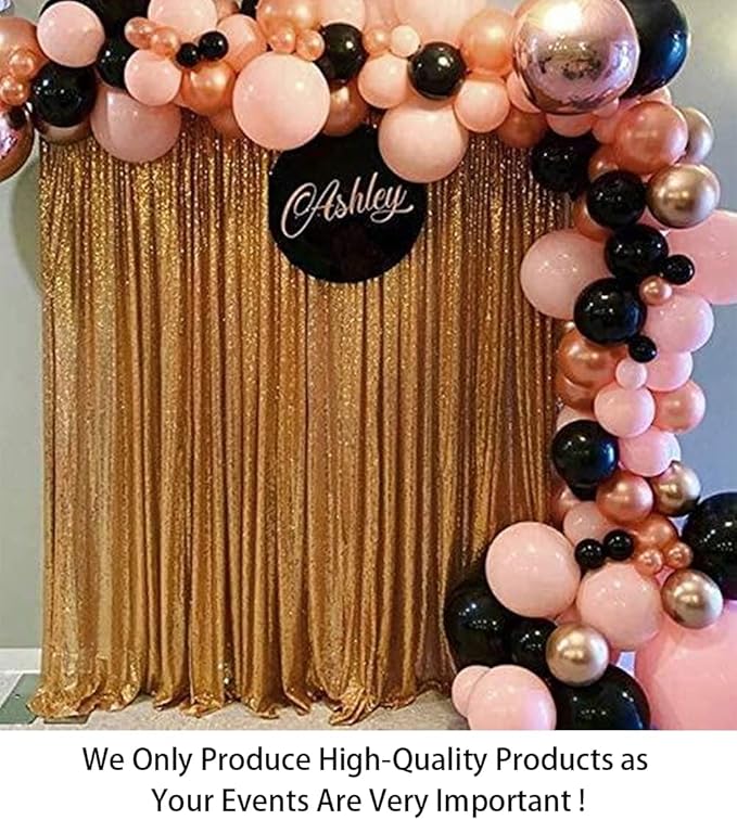 ShinyBeauty Sequin Backdrop 10FTx10FT Gold Photo Backdrop - Image 2