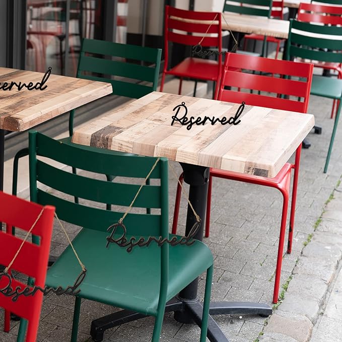 12 Pcs Reserved Seating Signs for Wedding Chairs Hanging Wooden Rustic Reserved - Image 6