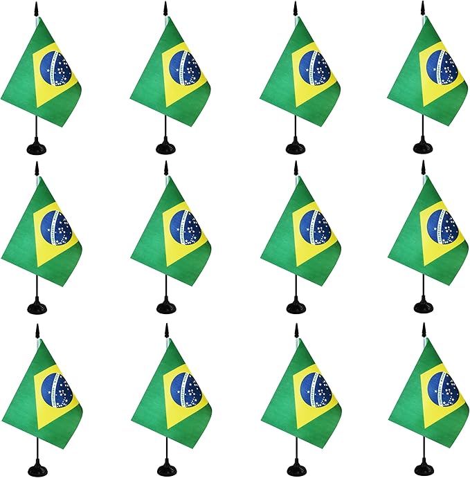 Brazil Desk Flag, 12 Pack Brazilian Table Office Flag by Unknown