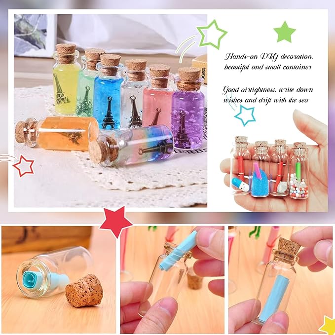 WFPLUS 60 Pcs 10ml Small Glass Bottles - Image 6