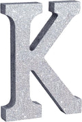 TONIFUL 8 Inch Silver Glitter Letter K Table Centerpiece A-Z Silver Birthday by TONIFUL