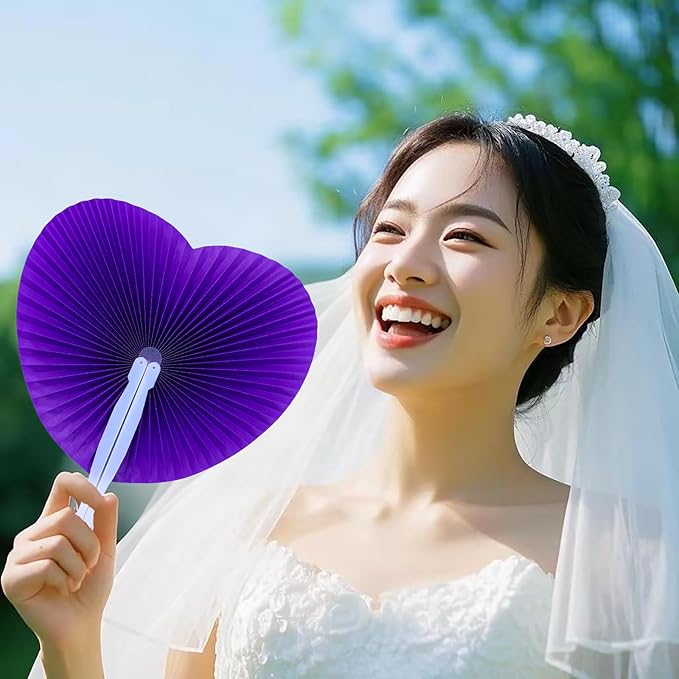 12 Packs Decorative Paper Folding Hand Fans Handheld - Image 3