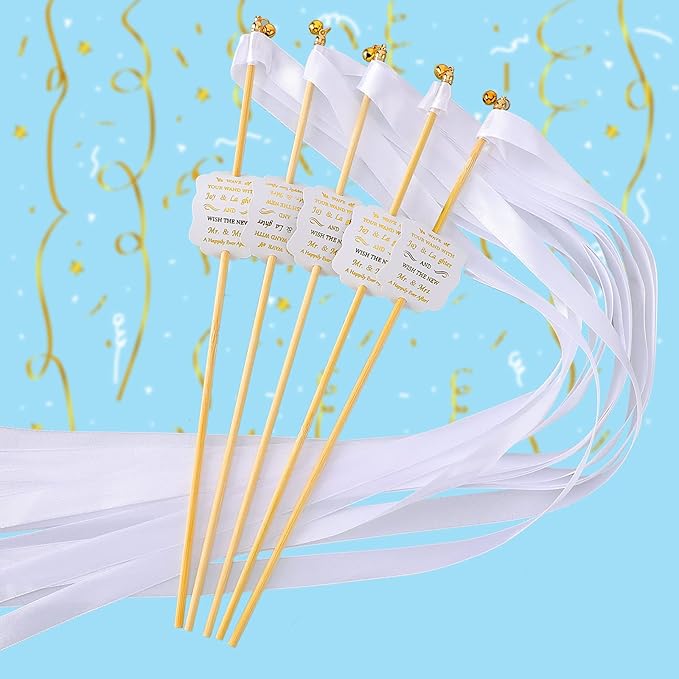 Junkin 100 Pcs Wedding Wands Streamers - Image 4