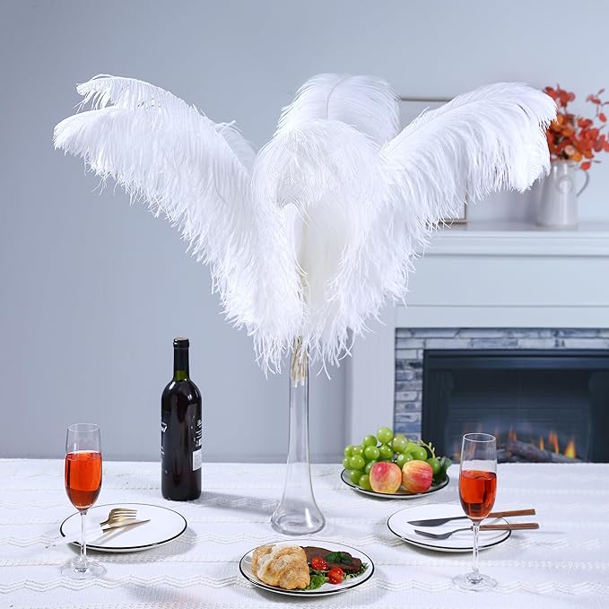 Larryhot White Large Ostrich Feathers - Image 2