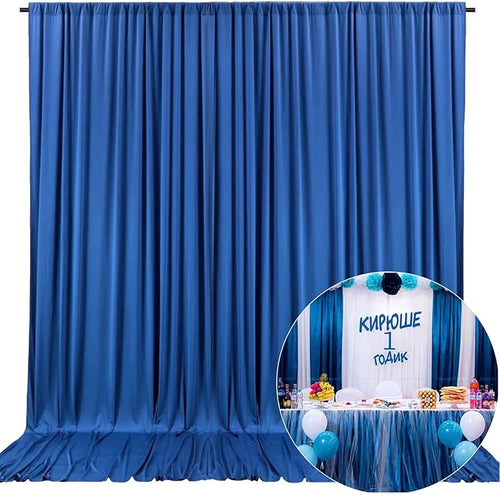 10 x 10 Feet Blue A Backdrop Curtain by ZEBMOON