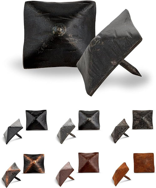 10 Pack 1.25" Square Head Iron Clavos Decorative Nails – Sealed Unfinished – by BorderlandRusticHardware