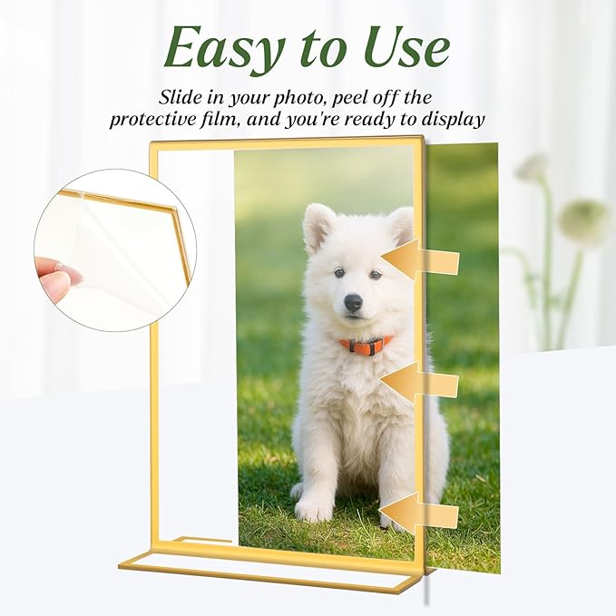 20 Pack Gold Acrylic Sign Holders 4x6 Inch, Double Sided Vertical Stand Clear - Image 5