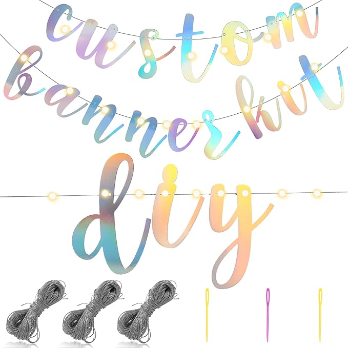 TaoBary 167 Pcs DIY Banner Kit Happy Birthday Glitter Banner Customizable - Image 3