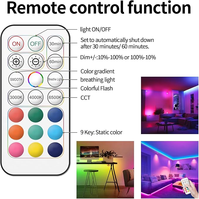 Rechargeable Puck Lights with Remote Control, 12 Color Changing Under Cabinet - Image 7