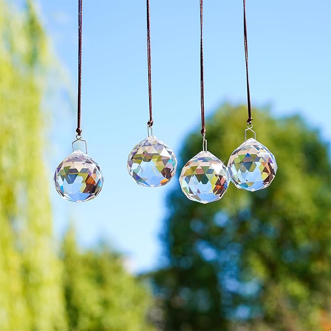 HDCRYSTALGIFTS 4 Pack 40MM Clear Crystal Prism Ball Suncatchers Rainbow - Image 7