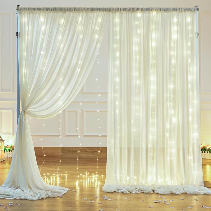 10ft x 10ft Ivory Backdrop Curtain - Image 2