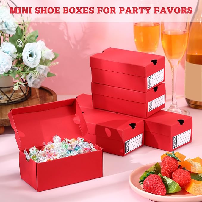 12 Sets Mini Shoe Gifts Boxes for Party Favors 6.1 x 3.9 x 2.5 Inches Sports - Image 4