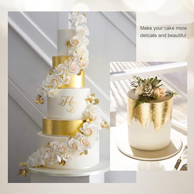Edible Gold Leaf Sheets, 10 Sheets 1.7" 24kt Gold Foil Edible - Image 4