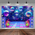 Dance Party Backdrop Retro 80s 90s Theme Stage Dance Ball Music Birthday Party by MERCHR