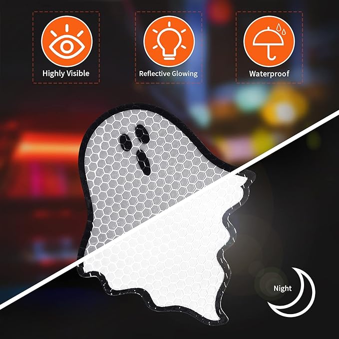 Chinco 36 Pcs Halloween Ghost Car Magnets Reflective Ghost Boo Refrigerator - Image 3