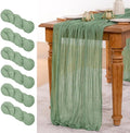 MLMW 6 Pack Sage Green Table Runner Cheesecloth Boho Gauze Rustic Cheese Cloth by MLMW