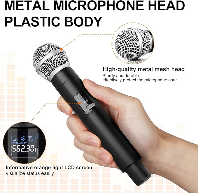 Depusheng DX4 Wireless Microphone, Professional 4 Channels Karaoke Handheld - Image 8