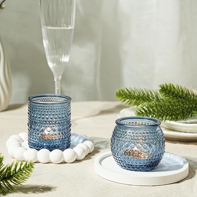 36pcs Votive Candle Holders, 2x2.5inchs Blue Elegant Glass Votives & Tealight - Image 3