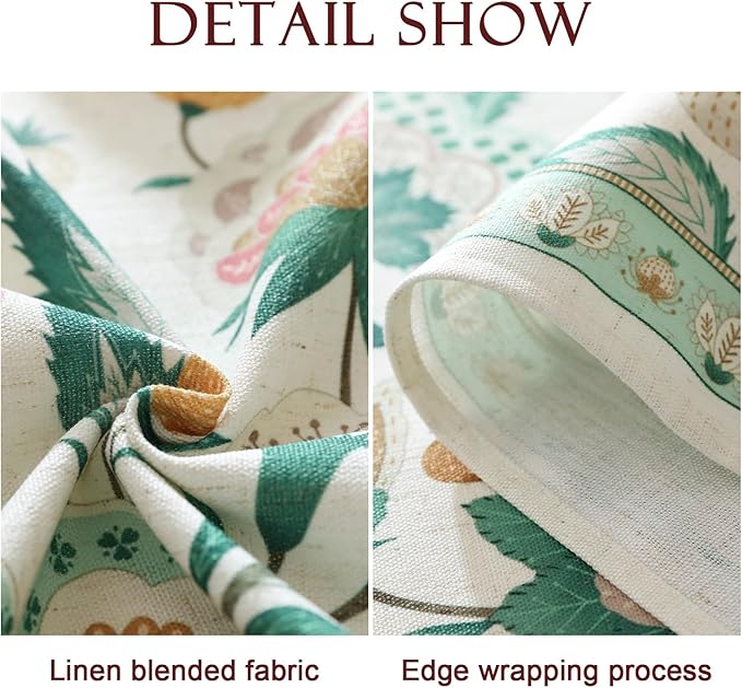 patdrea Designer Green Rectangle Table Cloth, Vintage Italian Floral Country - Image 5