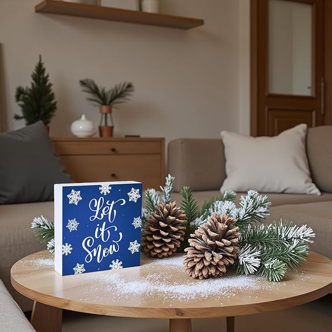 Winter Decorations Indoor Winter Decor Let It Snow Home Room Snowflakes Table - Image 5