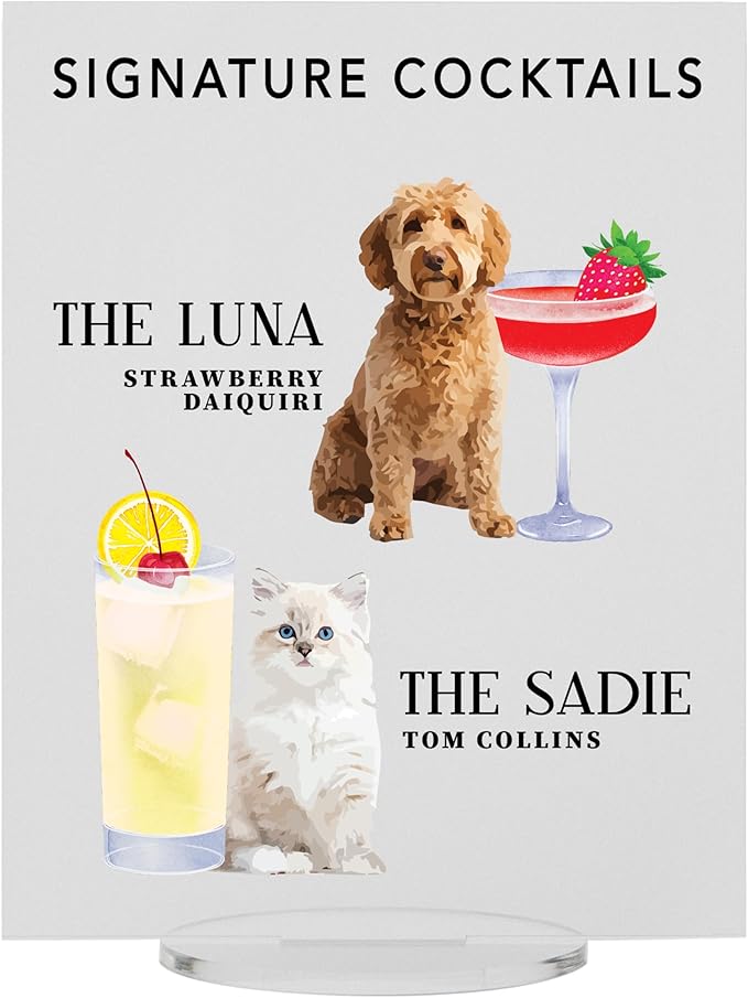 Pet Signature Drink Wedding Signs by Elation+Factory+Co.