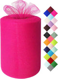 Fuchsia Tulle Fabric Roll 6 Inch X 300 FT Matte Tulle Ribbon Netting Mesh Spool by MIGLORIA