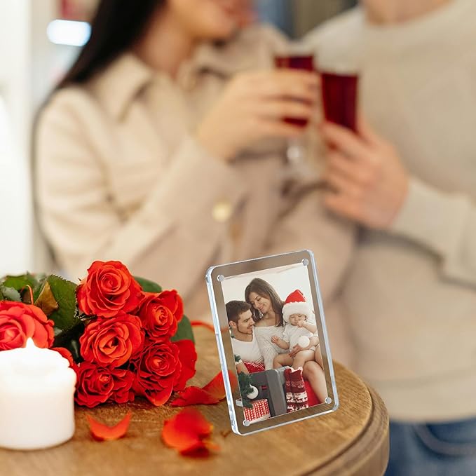 6 Pack Acrylic Magnetic Picture Frames 2x3, Refrigerator and Desktop Photo - Image 6
