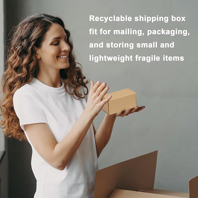 MEBRUDY 4.6x2.2x2.2 Inches Small Shipping Boxes Pack of 50, Corrugated - Image 5
