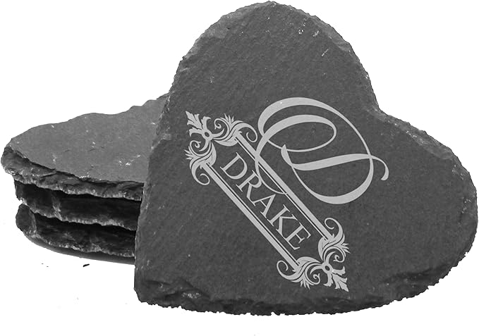 My Personal Memories Custom Engraved Slate Stone Drink Coasters Set of 4 by MyPersonalMemories