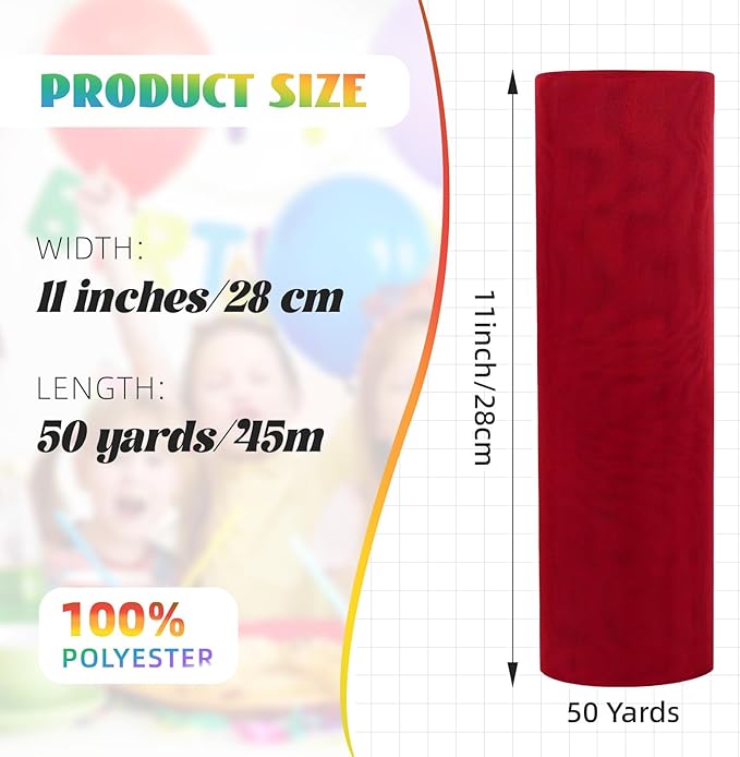 Crystal Organza Fabric Tulle 11 Inch by 50 Yards Sheer Tulle Rolls - Image 3
